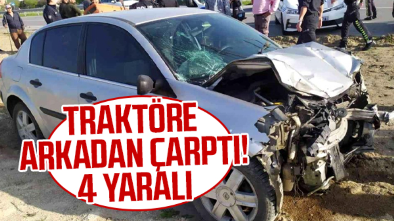 Samsun'un Alaçam ilçesinde otomobil traktöre arkadan çarptı! 4 yaralı