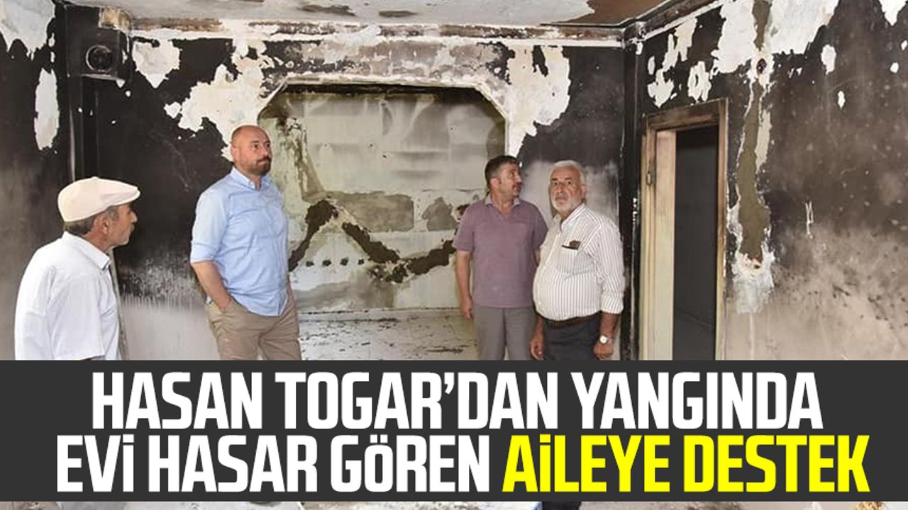 Tekkeköy Belediye Başkanı Hasan Togar’dan yangında evi hasar gören aileye destek