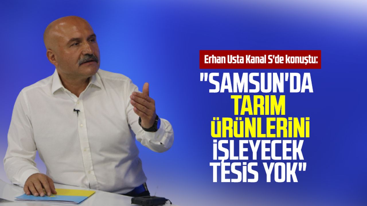 İYİ Parti Grup Başkanvekili Erhan Usta Kanal S'de konuştu: "Samsun'da tarım ürünlerini işleyecek tesis yok"