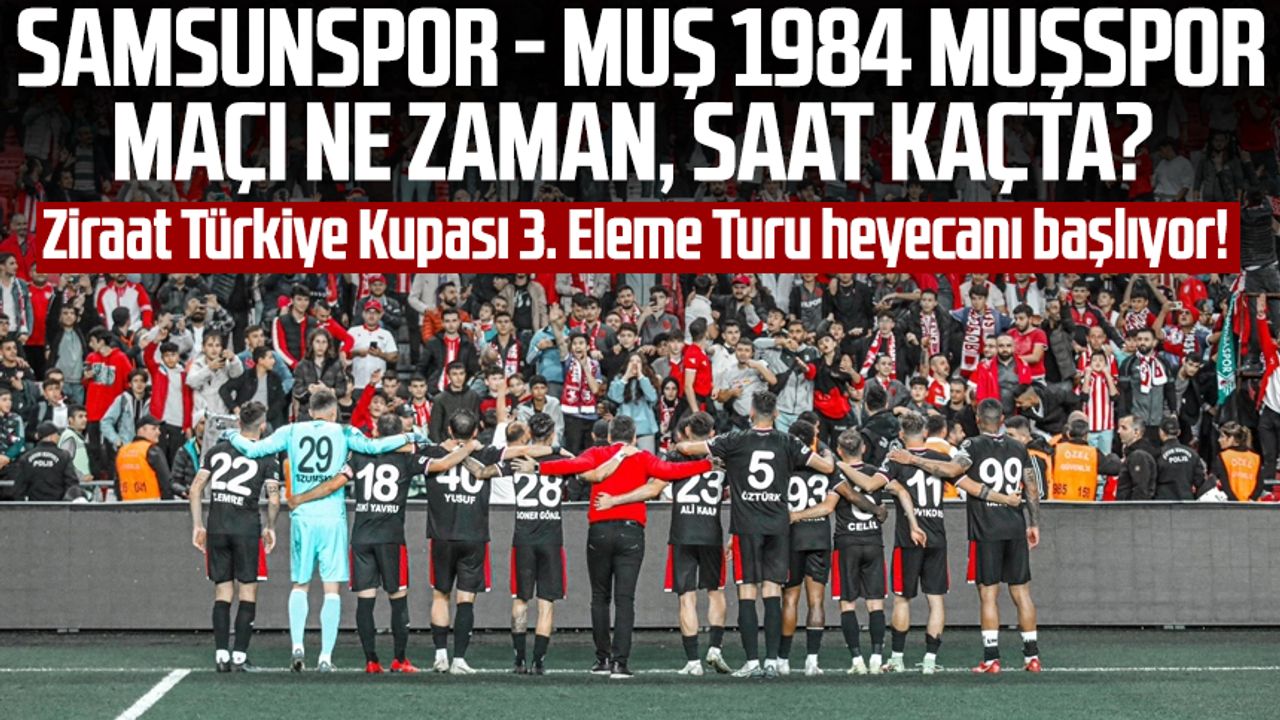Ziraat Türkiye Kupası 3. Eleme Turu heyecanı başlıyor! Samsunspor - Muş 1984 Muşspor maçı ne zaman, saat kaçta?