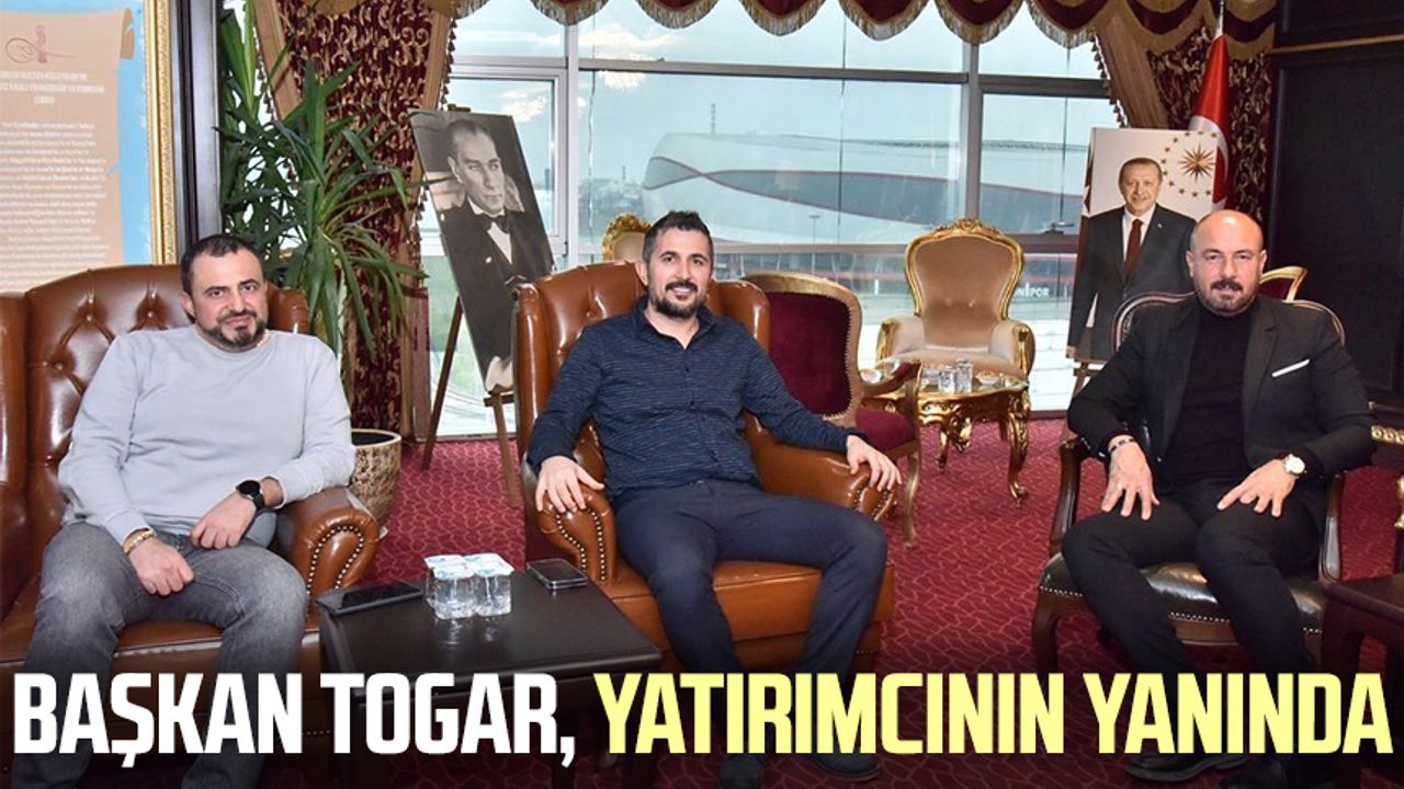 Tekkeköy Belediye Başkanı Hasan Togar, yatırımcının yanında