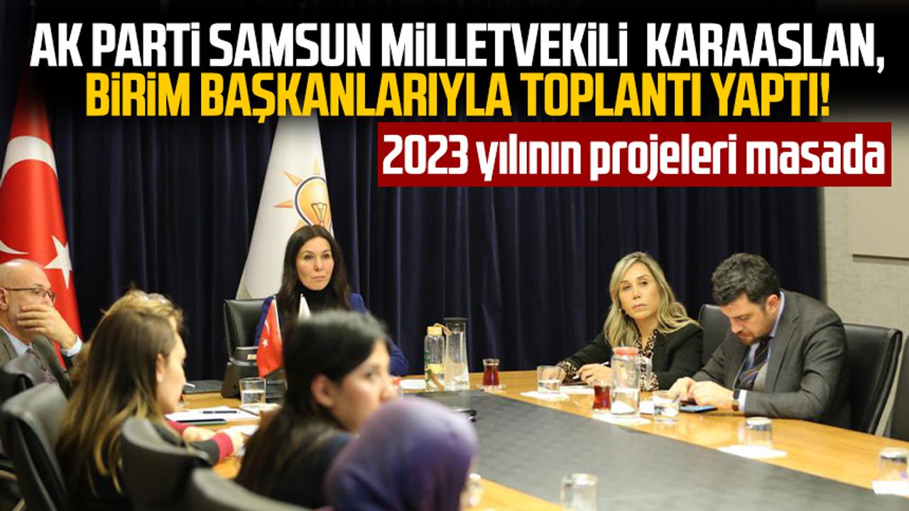 AK Parti Samsun Milletvekili Çiğdem Karaaslan, birim başkanlarıyla toplantı yaptı! 2023 yılının projeleri masada