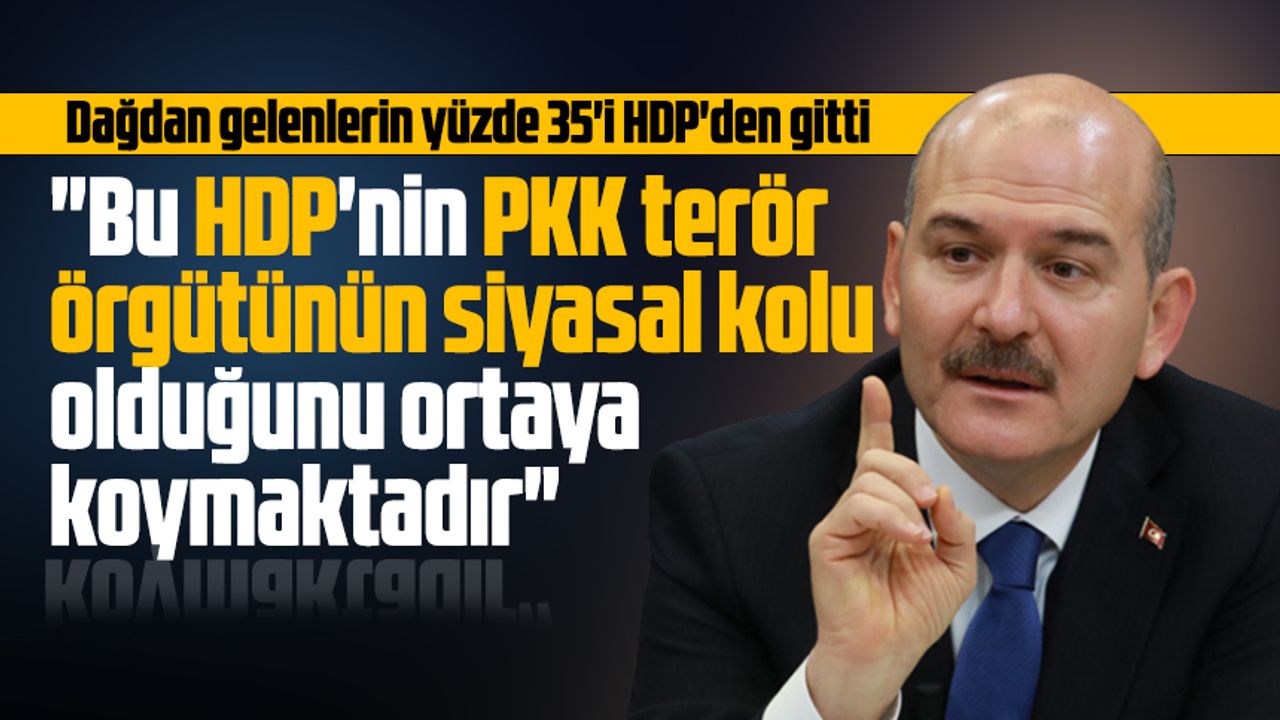 Bakan Soylu'dan HDP açıklaması! Dağdan gelenlerin yüzde 35'i HDP'den gitti
