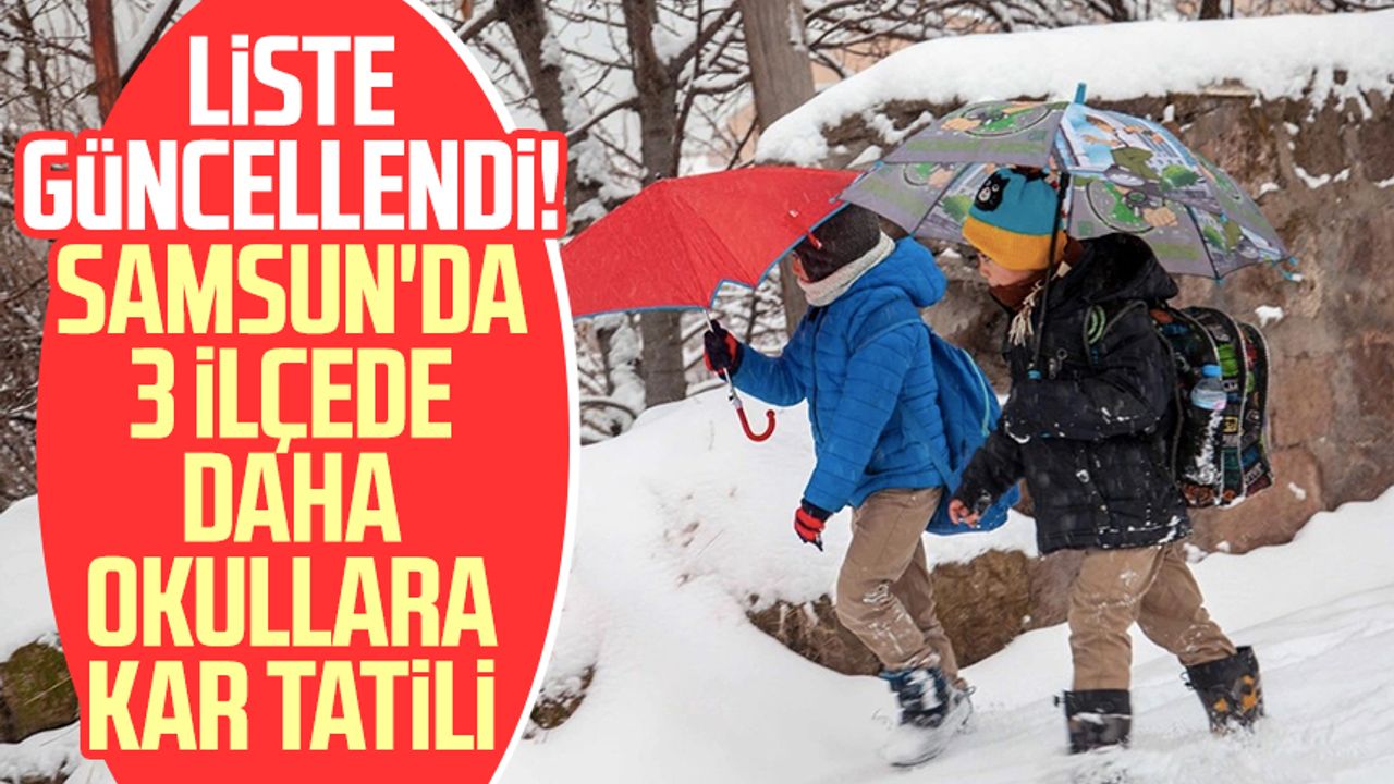 Liste güncellendi! Samsun'da 3 ilçede daha okullara kar tatili 6 Şubat Pazartesi