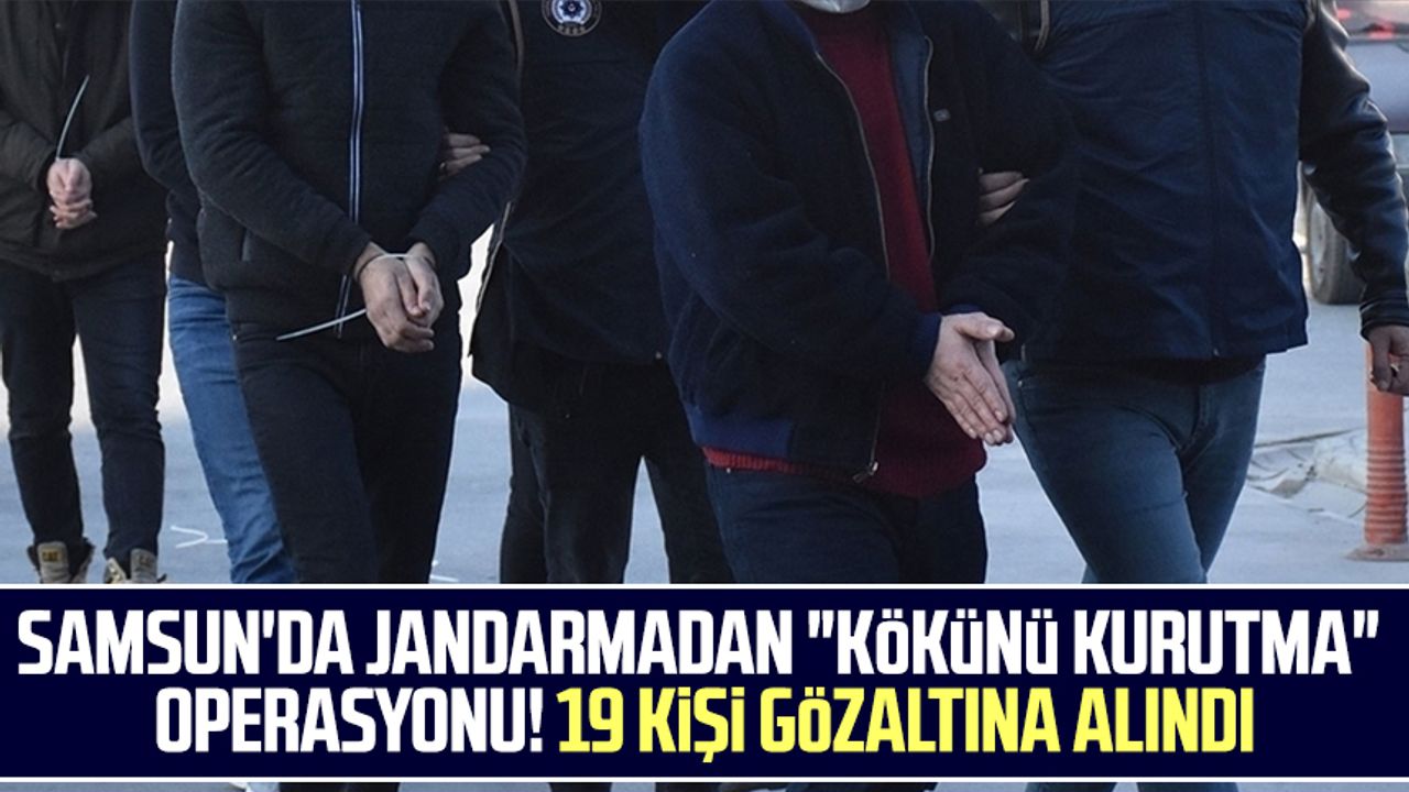 Samsun'da jandarmadan "Kökünü Kurutma" operasyonu! 19 kişi gözaltına alındı