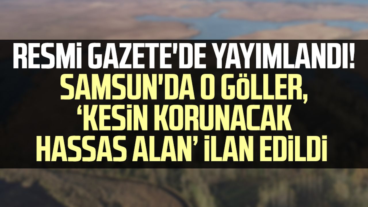 Resmi Gazete'de yayımlandı! Samsun'da o göller, ‘kesin korunacak hassas alan’ ilan edildi