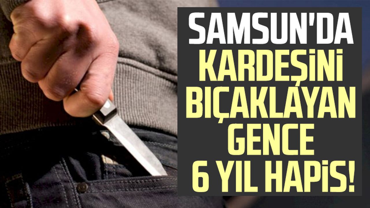 Samsun'da kardeşini bıçaklayan gence 6 yıl hapis!