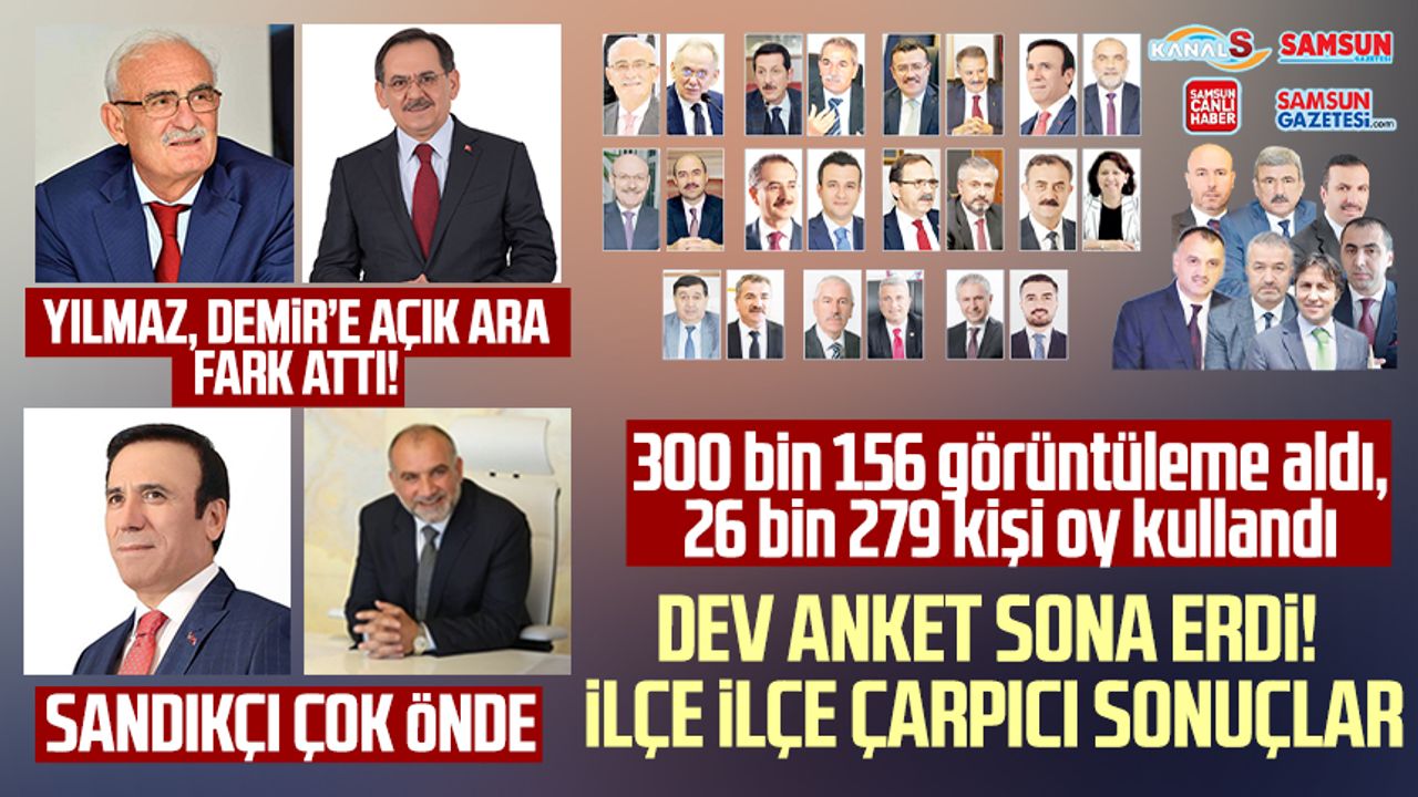 Samsun'da vatandaş belediye başkanlarını kıyaslıyor! Dev anket sona erdi: İşte sonuçlar