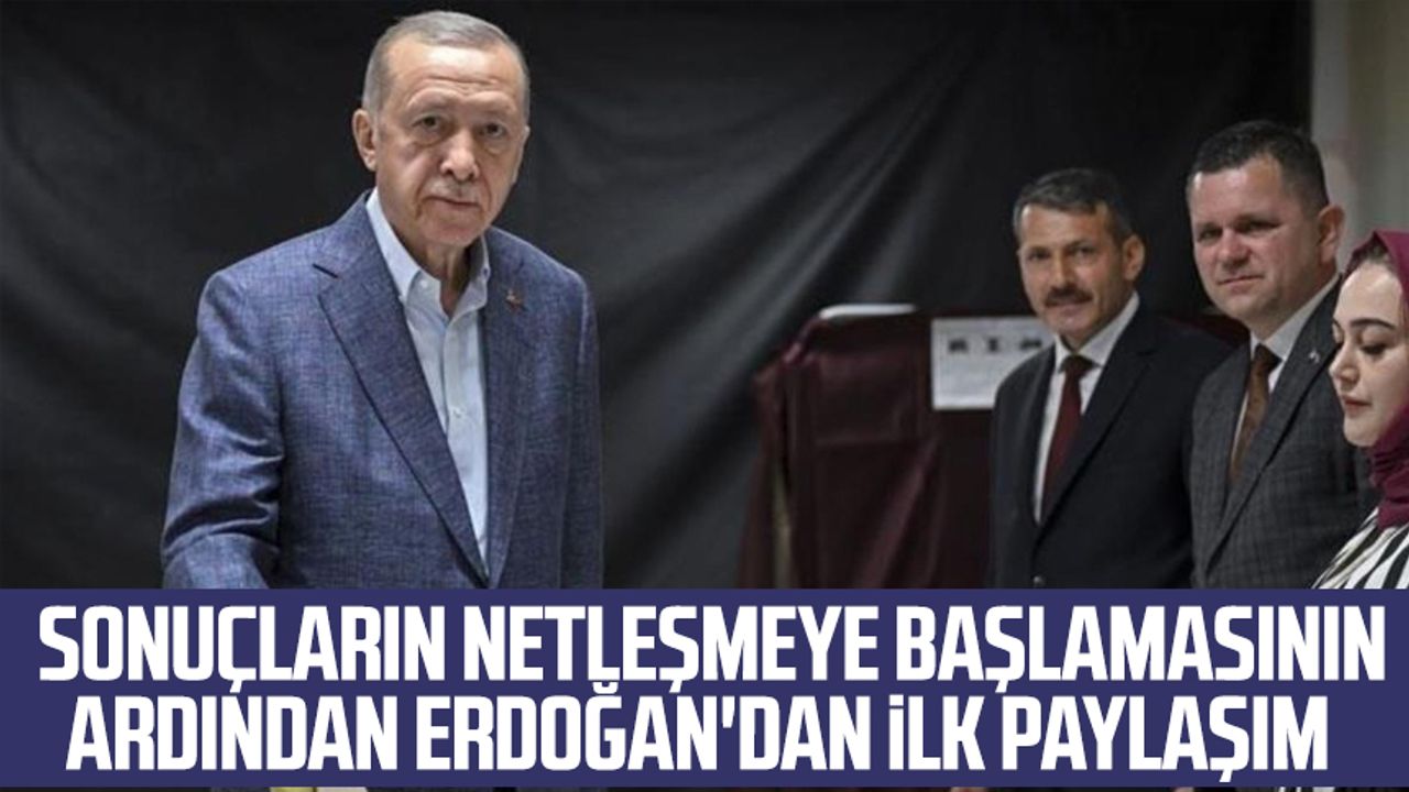 İmamoğlu'na gönderme yaptı! Sonuçların netleşmeye başlamasının ardından Erdoğan'dan ilk paylaşım
