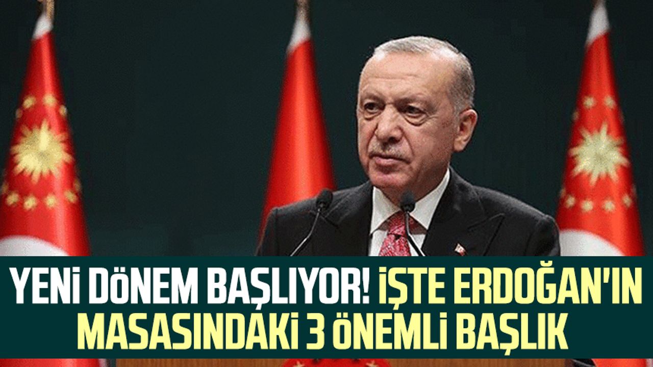 Yeni dönem başlıyor! İşte Erdoğan'ın masasındaki 3 önemli başlık