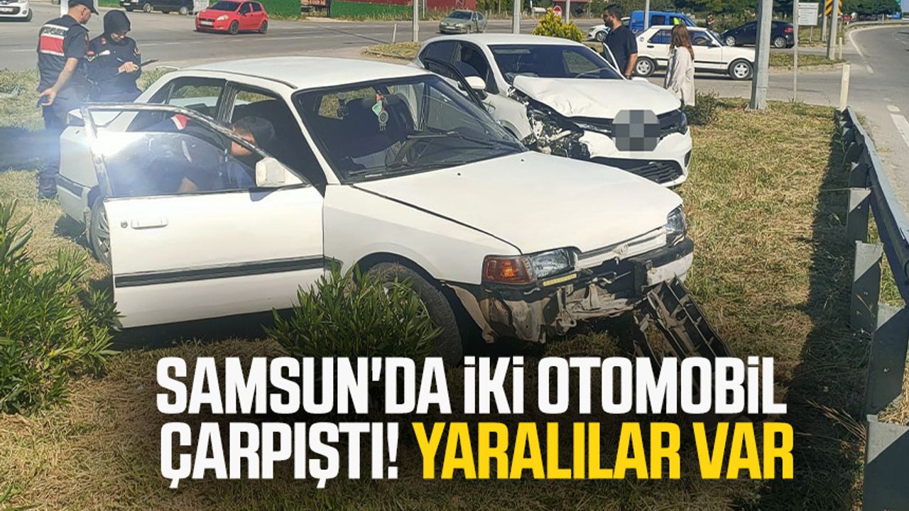 Samsun'da iki otomobil çarpıştı! Yaralılar var