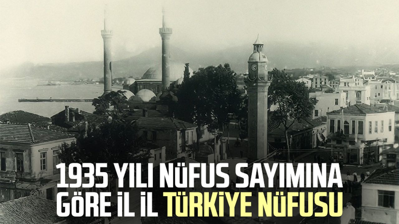 1935 yılı nüfus sayımına göre il il Türkiye nüfusu