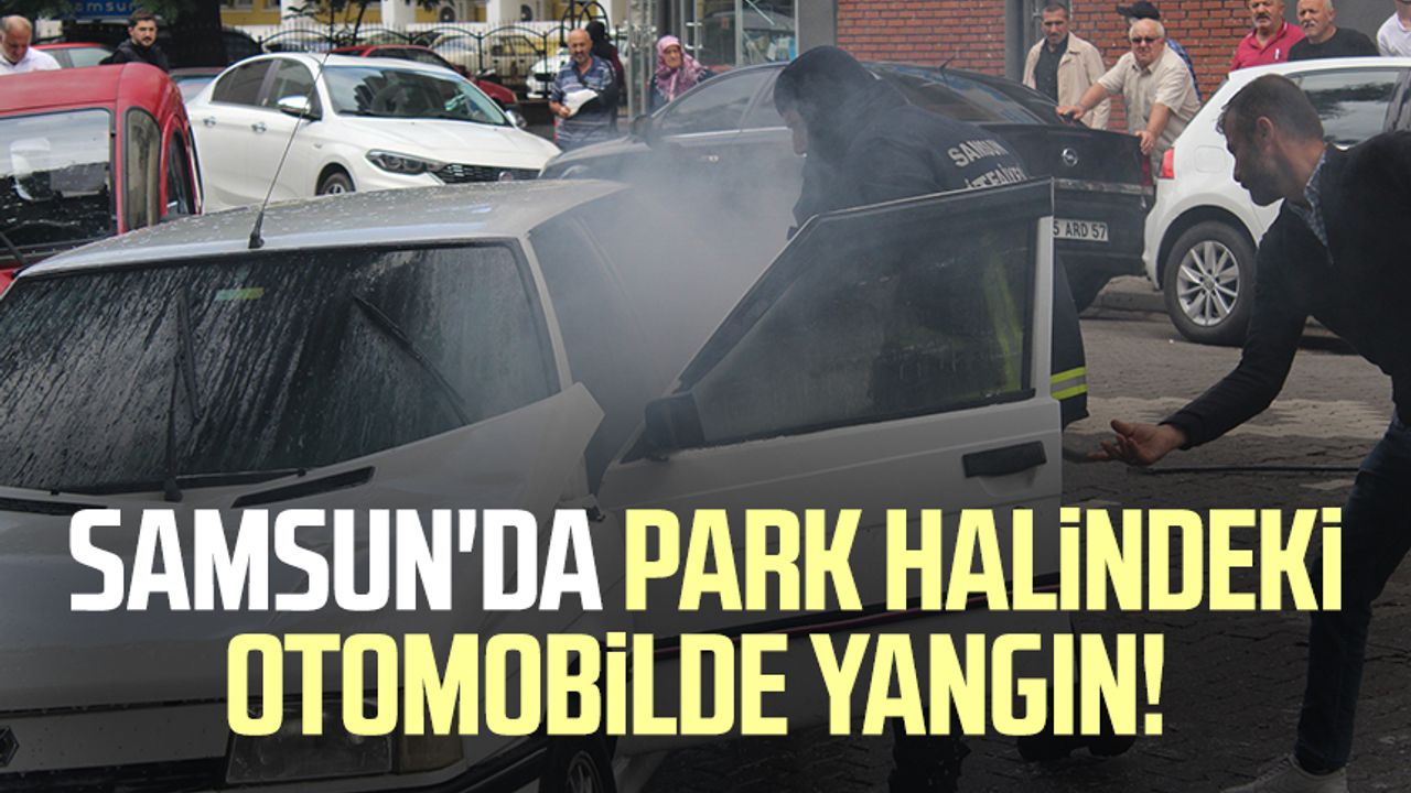 Samsun'da park halindeki otomobilde yangın!