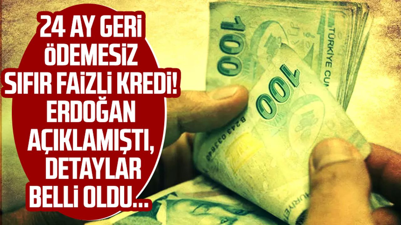 24 ay geri ödemesiz sıfır faizli kredi! Erdoğan açıklamıştı! Detaylar belli oldu... 