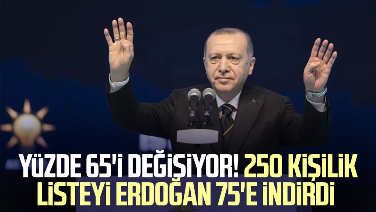 Yüzde 65'i değişiyor! 250 kişilik listeyi Erdoğan 75'e indirdi