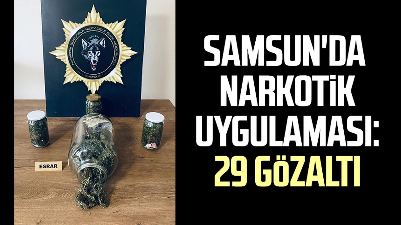 Samsun'da narkotik uygulaması: 29 gözaltı