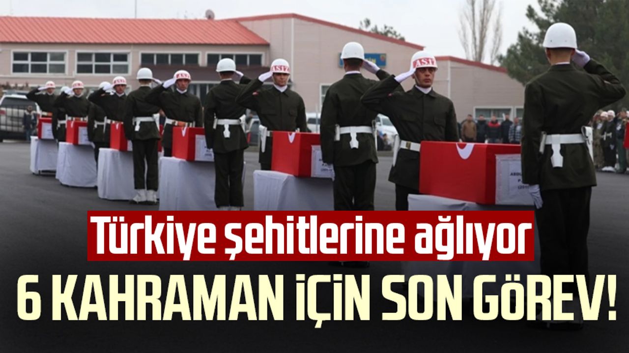 Pençe-Kilit Harekatı bölgesinde şehit olan 6 askerimiz için Şırnak'ta tören