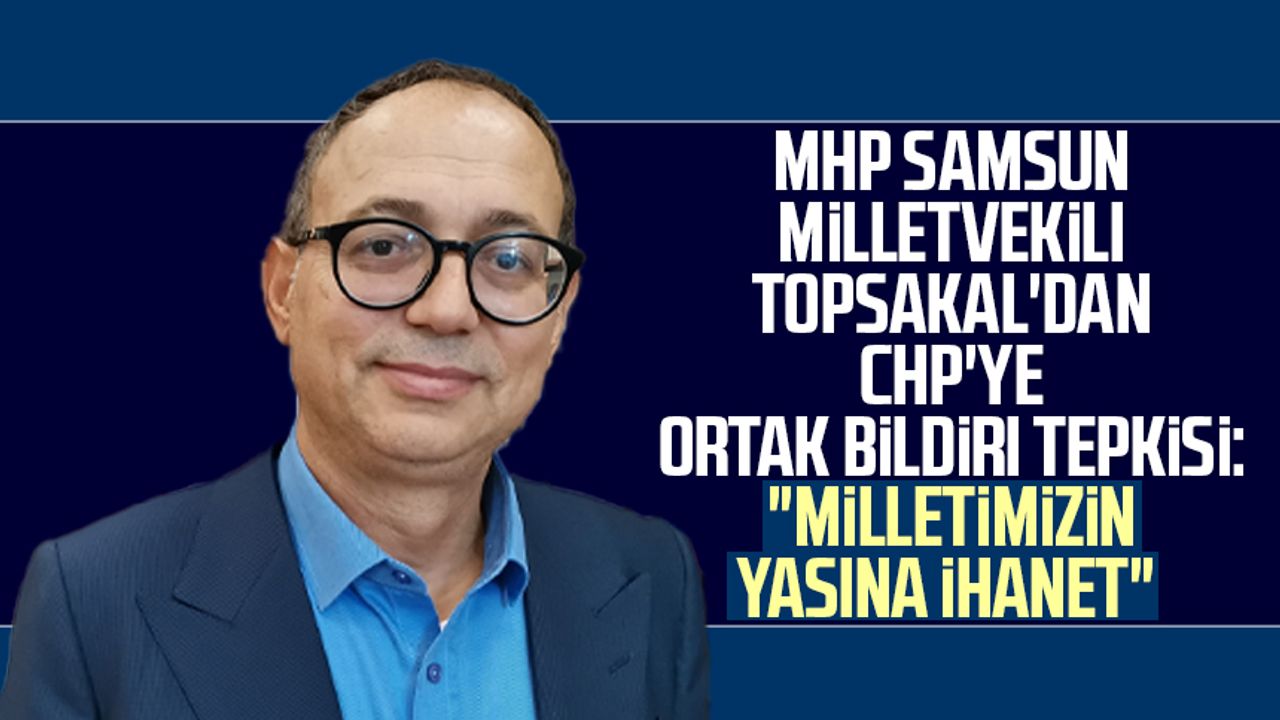 MHP Samsun Milletvekili İlyas Topsakal'dan CHP'ye ortak bildiri tepkisi: "Milletimizin yasına ihanet"