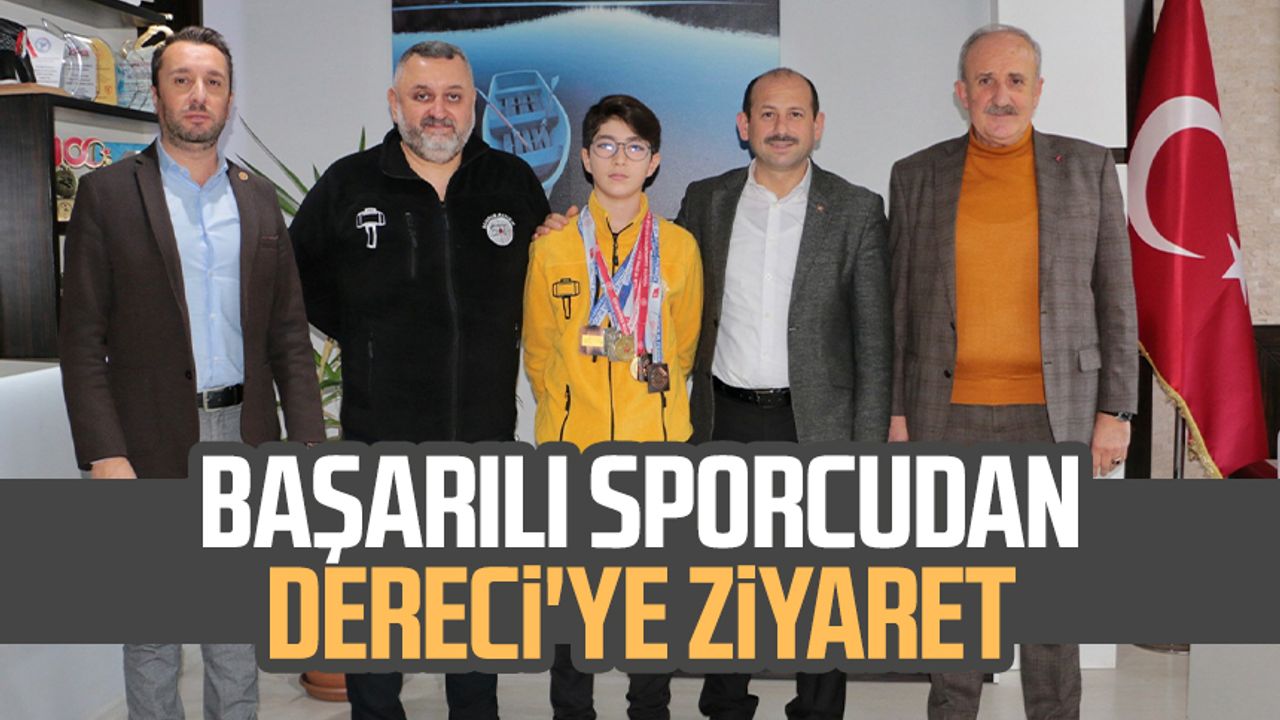Başarılı sporcu Yusuf Burhan Çizmecioğlu'ndan Feyzullah Dereci'ye ziyaret 