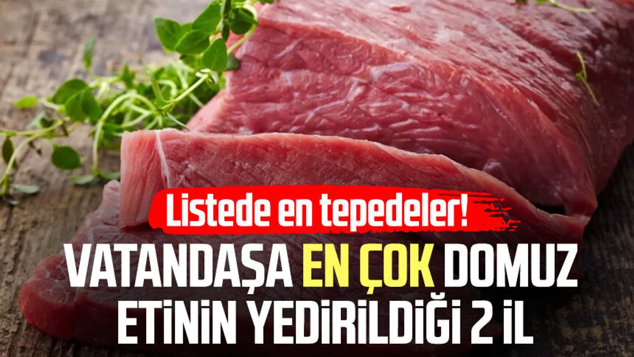 Listede en tepedeler! Vatandaşa en çok domuz etinin yedirildiği 2 il
