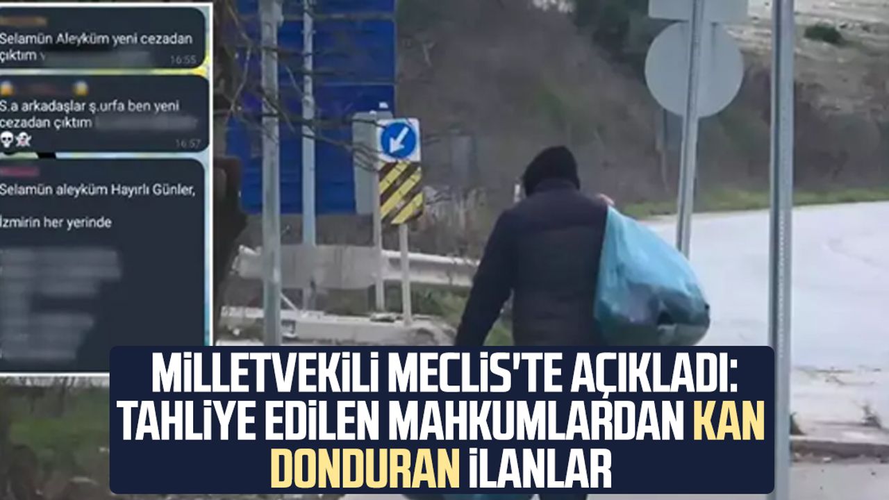Milletvekili Meclis'te açıkladı: Tahliye edilen mahkumlardan kan donduran ilanlar