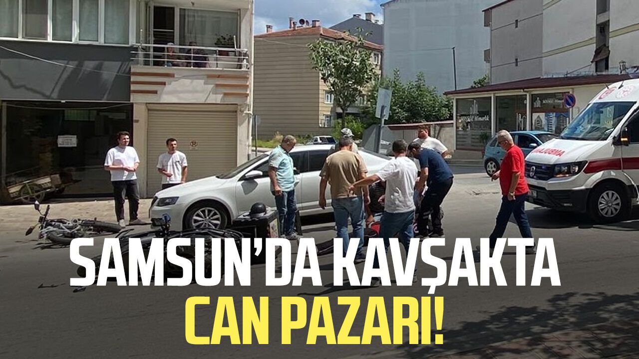 Samsun'da kavşakta can pazarı! 2 yaralı