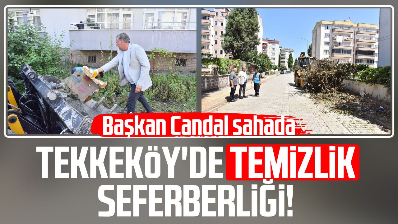 Tekkeköy'de temizlik seferberliği! Başkan Mustafa Candal sahada