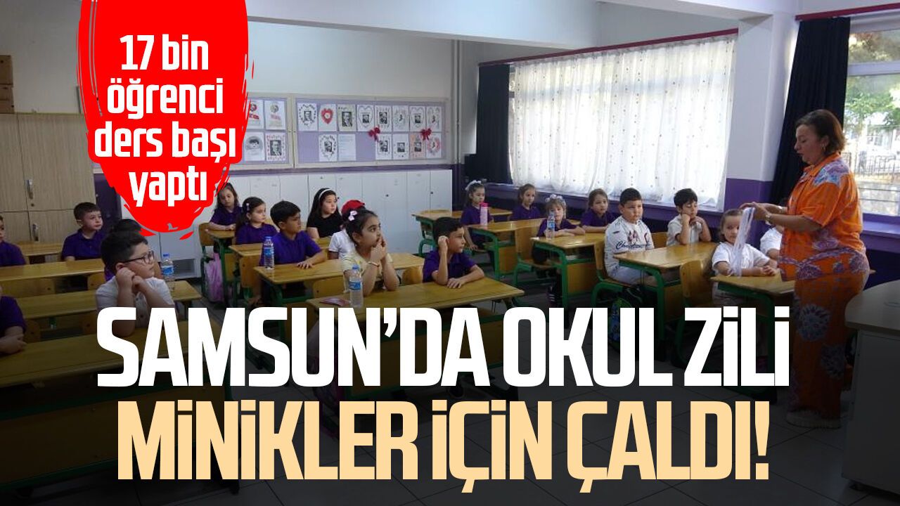 Samsun'da okula başlayan miniklerin ilk gün heyecanı
