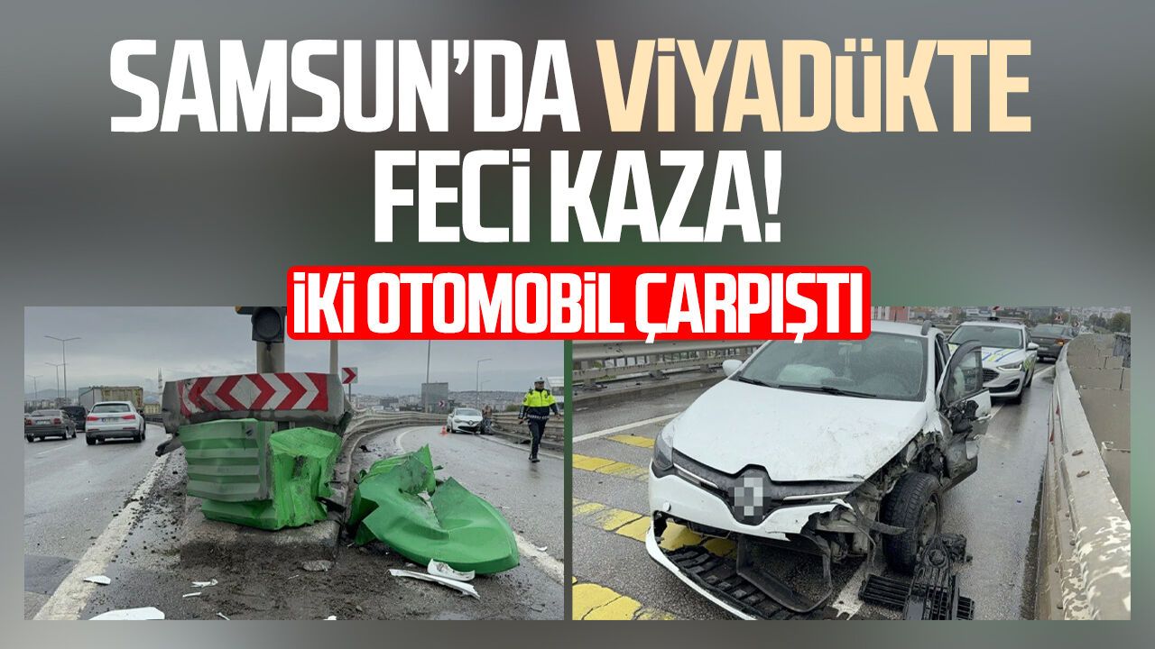 Viyadükteki kaza maddi hasarla atlatıldı