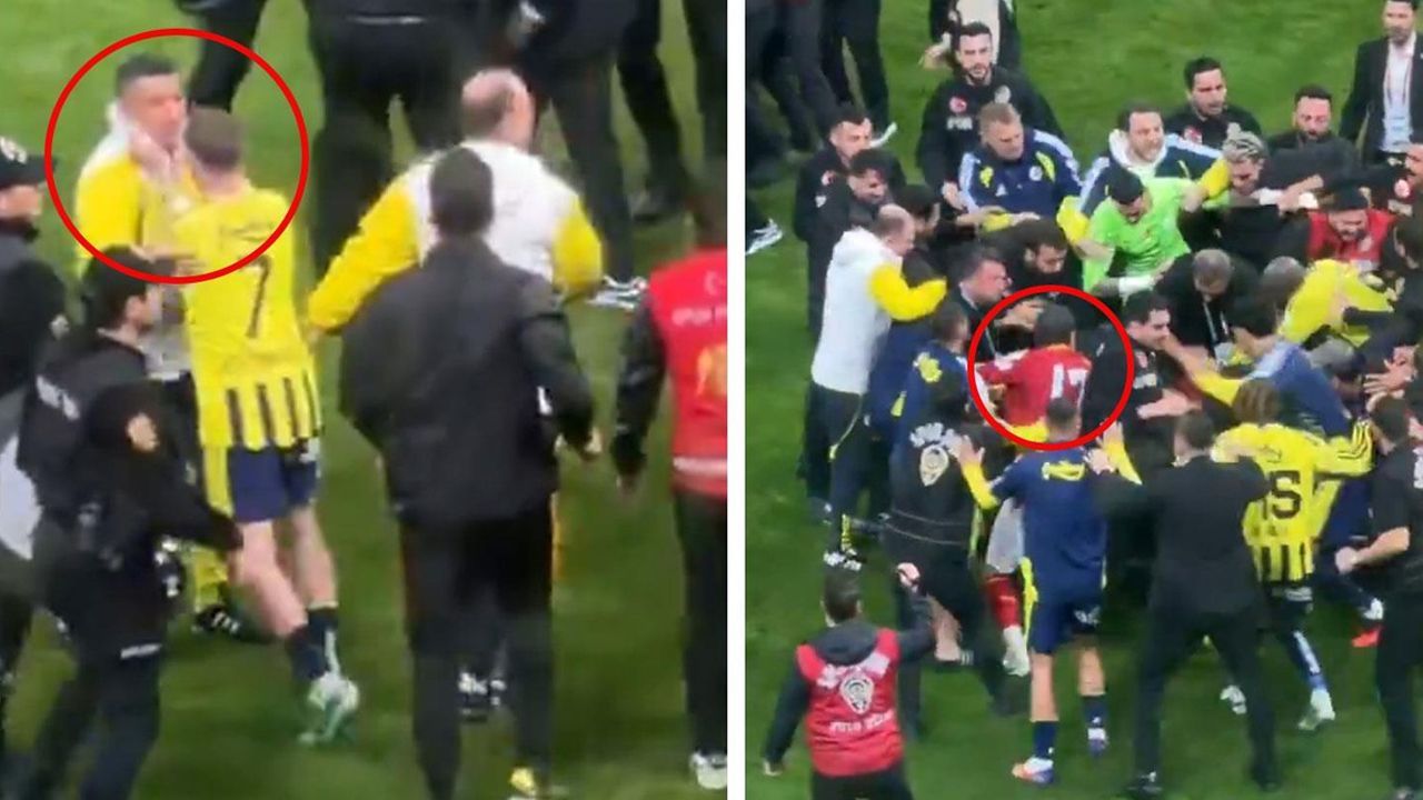 Galatasaray-Fenerbahçe derbisinde kavga!
