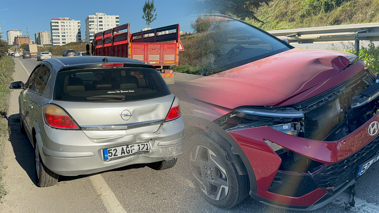 Samsun’da trafikte korkutan anlar! İki otomobil çarpıştı