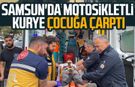 Samsun'da motosikletli kurye çocuğa çarptı