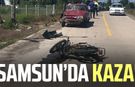 Samsun Bafra’da otomobil ve motosiklet çarpıştı