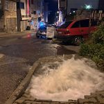 Samsun’da su borusu patladı! Cadde göle döndü
