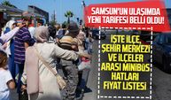 Samsun'da ilçe, şehir merkezi ve ilçeler arası minibüs hatları fiyat tarifesi belli oldu!