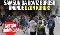 Samsun'da döviz bürosu önünde uzun kuyruk! Gergin dakikalar | Video