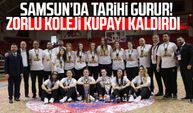 Samsun'da tarihi gurur! Zorlu Koleji kupayı kaldırdı