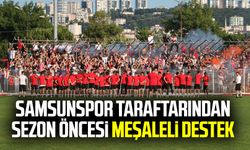 Samsunspor taraftarından sezon öncesi meşaleli destek 