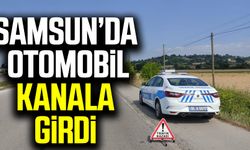 Samsun'da otomobil kanala girdi! 1 yaralı