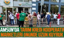 Samsun haber | Samsun'da Tarım Kredi Kooperatifi Marketleri önünde uzun kuyruk