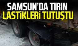 Samsun haber | Samsun'da seyir halindeki tırın lastikleri tutuştu