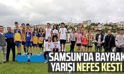 Samsun'da bayrak yarışı nefes kesti 