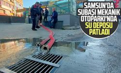 Samsun'da Subaşı Mekanik Otoparkı'nda su deposu patladı