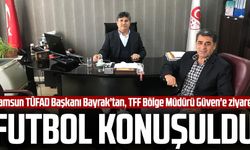 Samsun TÜFAD Başkanı Hakkı Bayrak'tan, TFF Bölge Müdürü İbrahim Güven'e ziyaret: Futbol konuşuldu