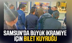 Samsun'da büyük ikramiye için bilet kuyruğu!