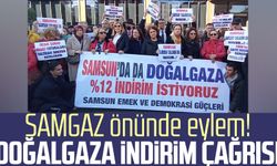 Samsun'da doğalgaza indirim çağrısı! SAMGAZ önünde eylem yaptılar