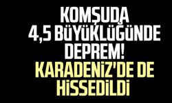 Komşuda 4,5 büyüklüğünde deprem! Karadeniz'de de hissedildi