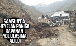 Samsun'da heyelan paniği! Kapanan yol ulaşıma açıldı