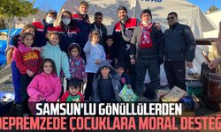 Samsun'lu gönüllülerden depremzede çocuklara moral desteği