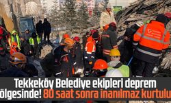 Tekkeköy Belediye ekipleri deprem bölgesinde! 80 saat sonra inanılmaz kurtuluş